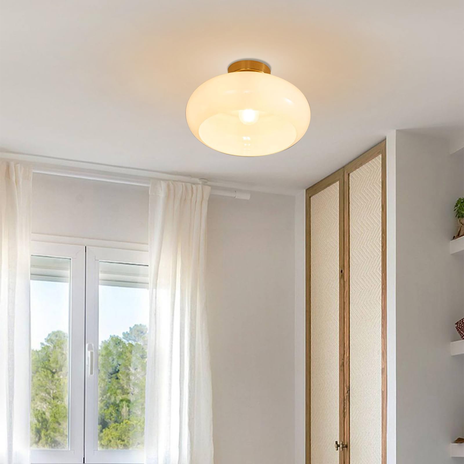 Mid-Century Round Ceiling Light Fixture