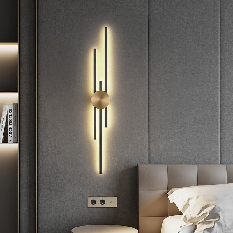 Black and Gold Linear Wall Light for Modern Indoor Lighting