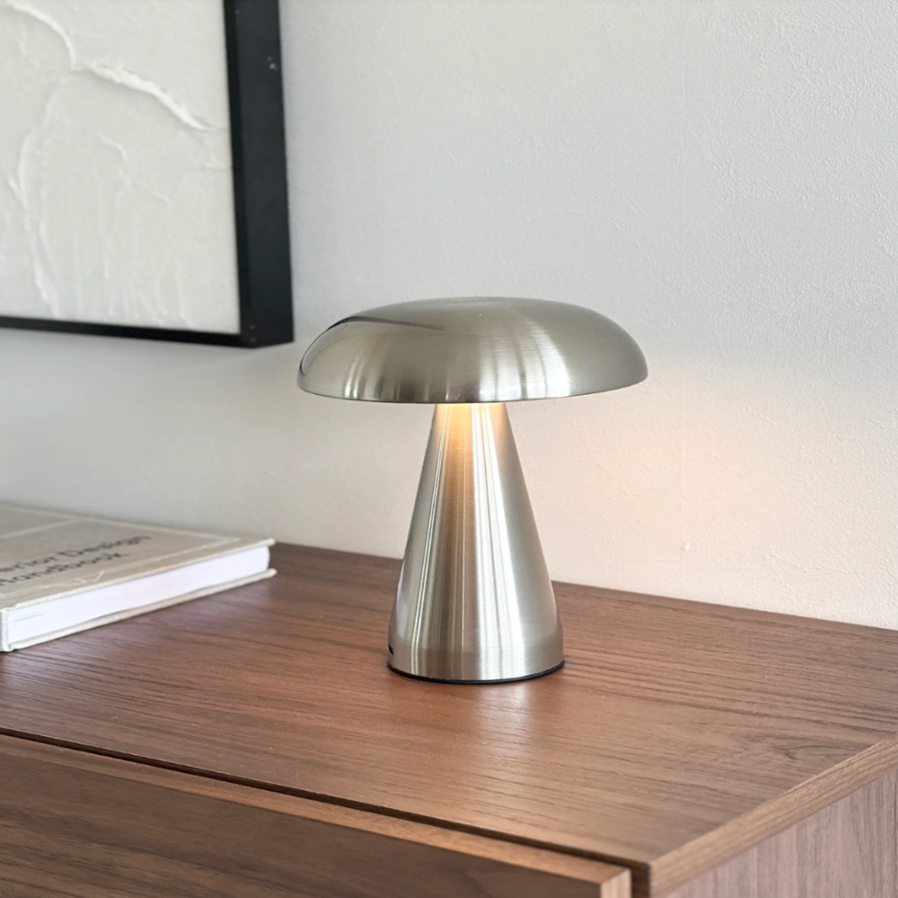 Transitional Style Modern Cordless Mushroom Lamp