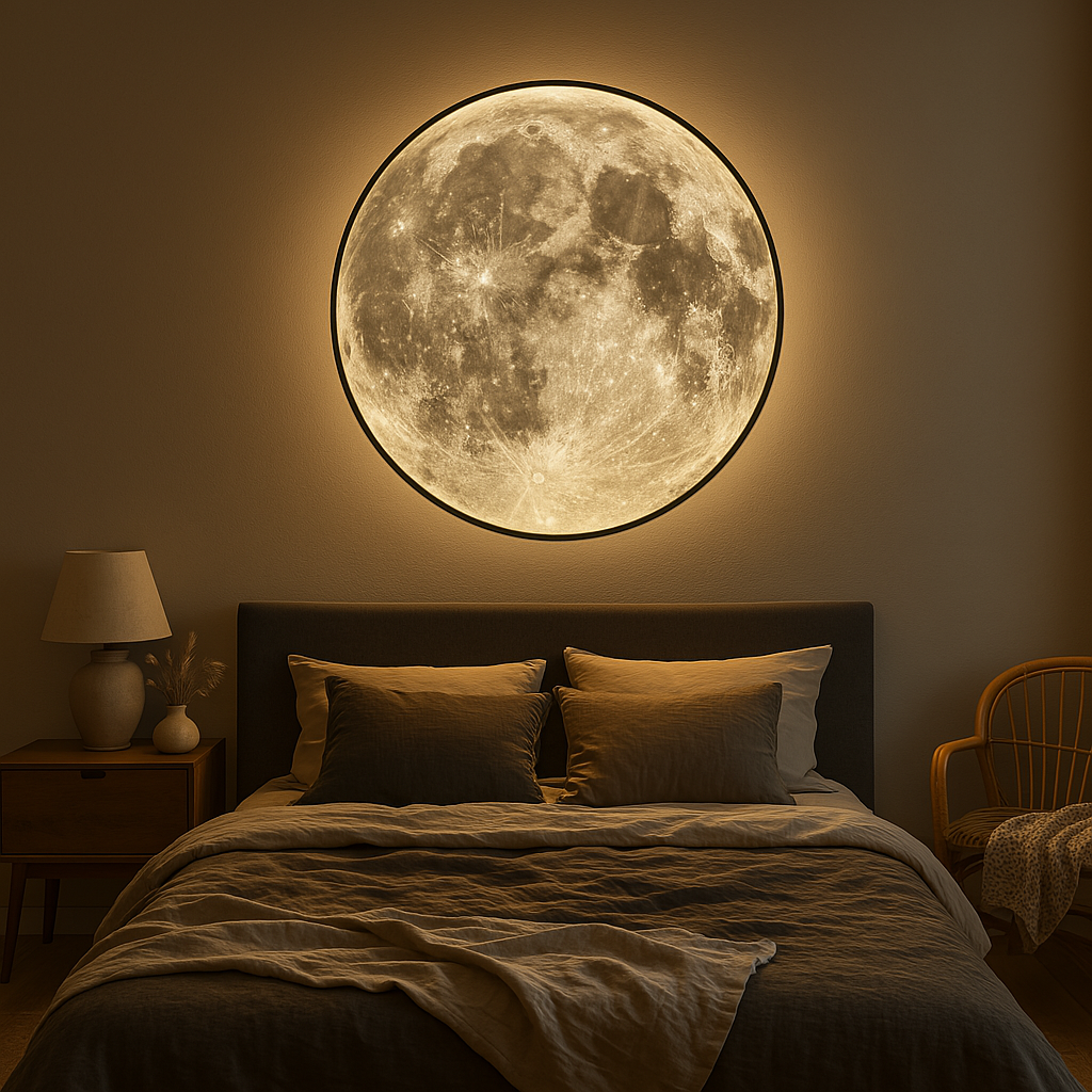 Contemporary Minimalist LED Moon Wall Light