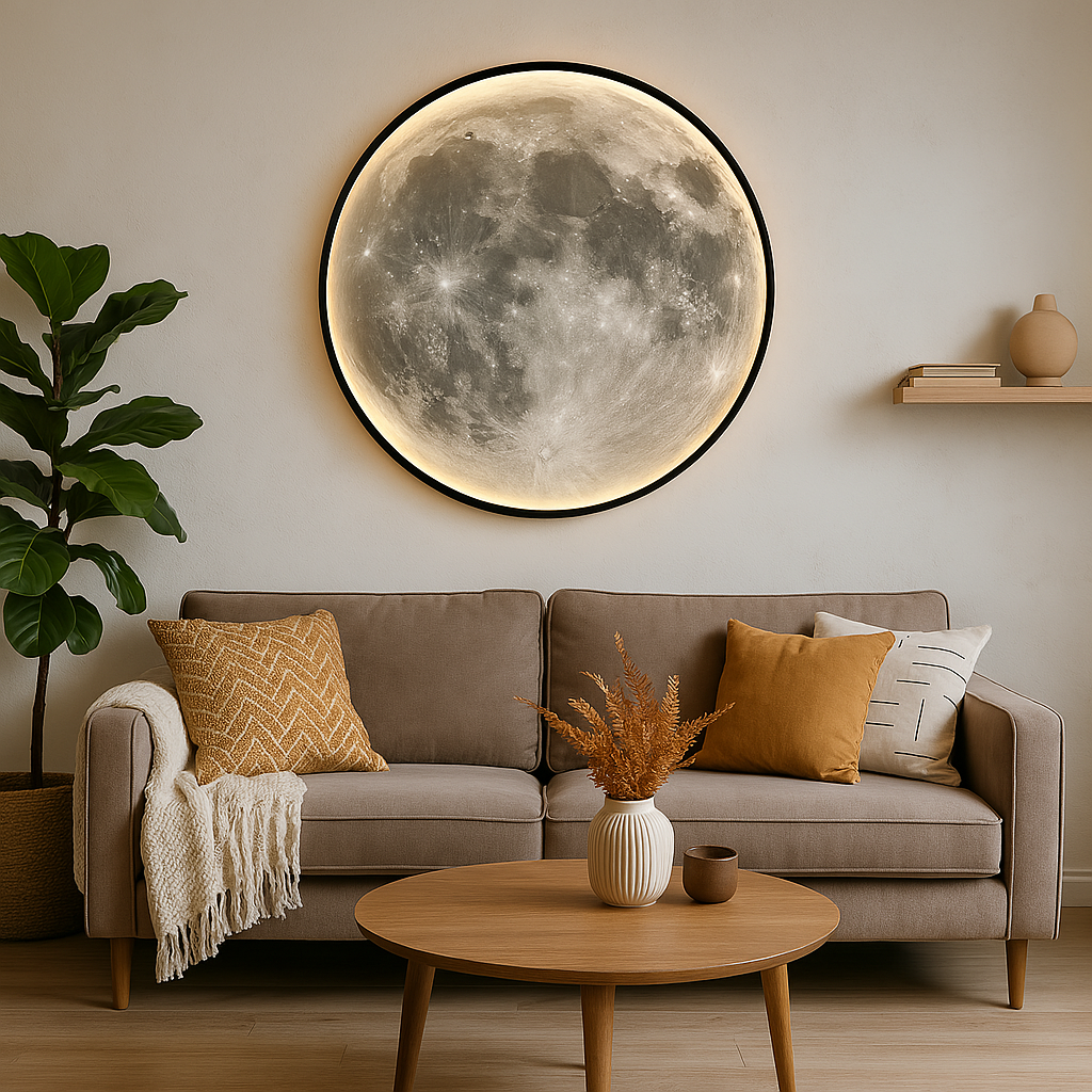 Contemporary Minimalist LED Moon Wall Light