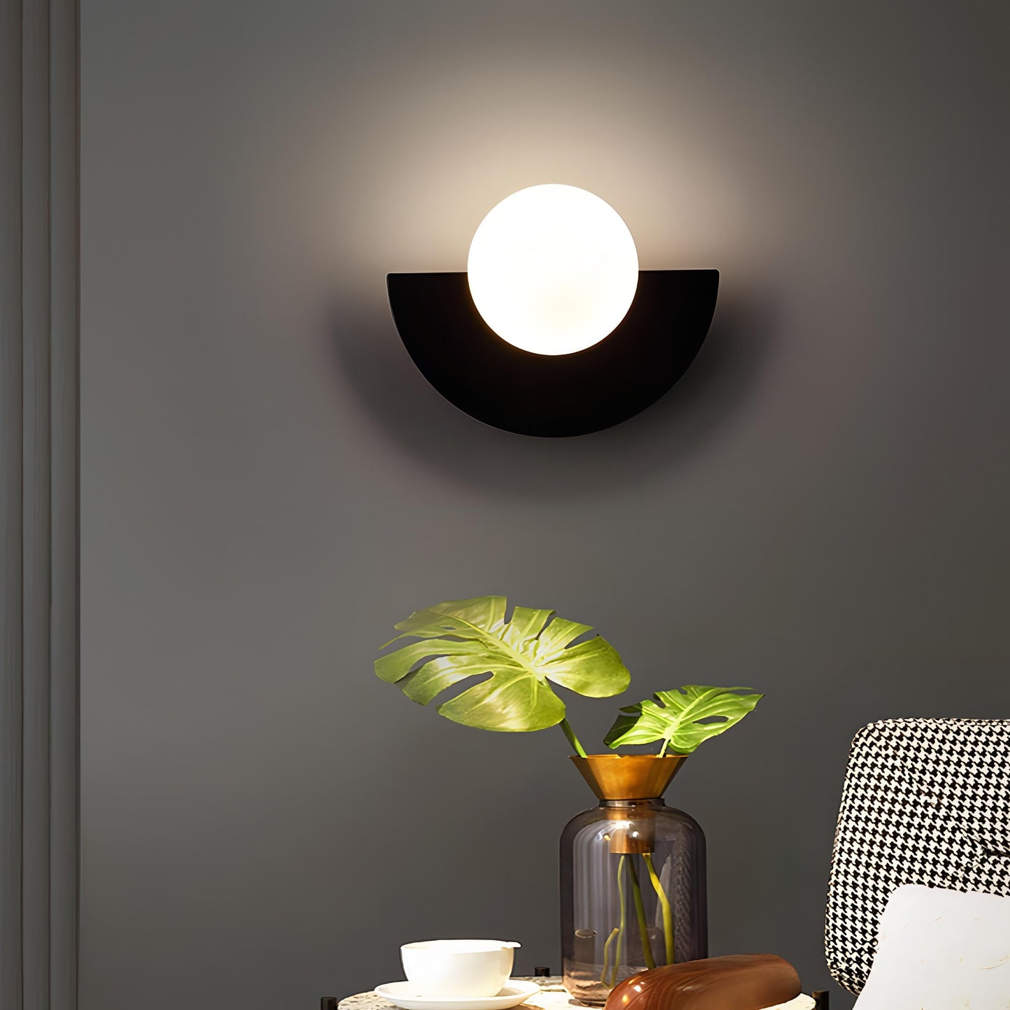 Mid-Century Semi Circle LED Wall Light