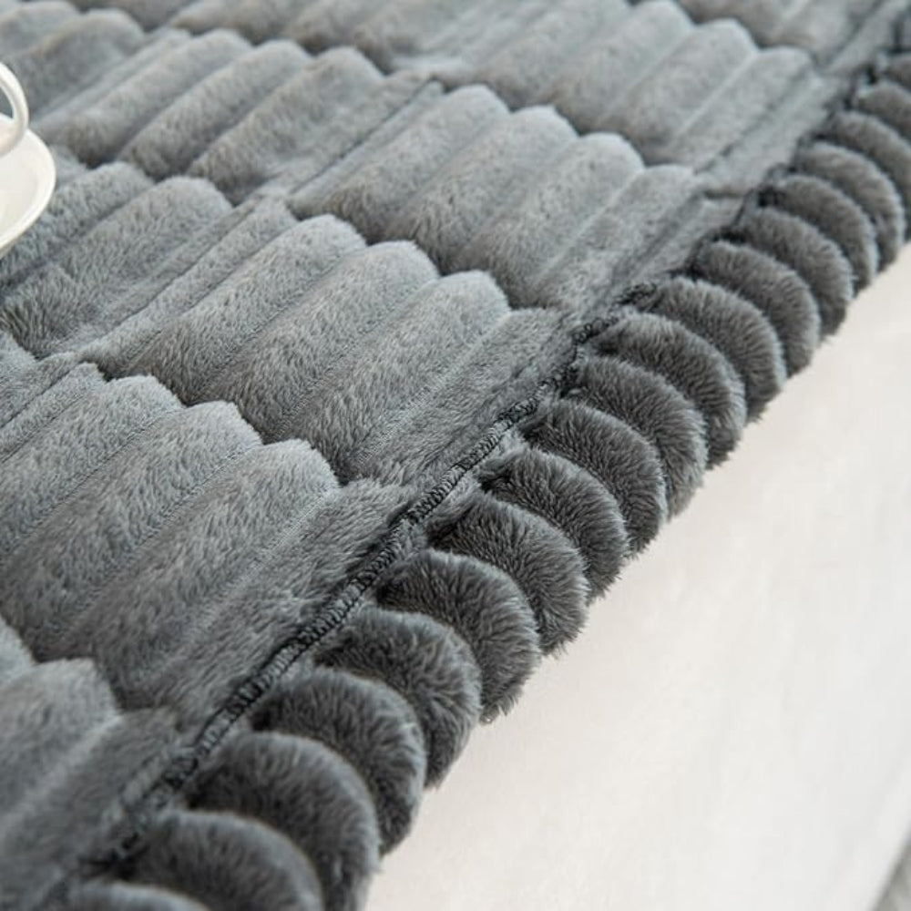 Pleated Edges Textured Sofa Cover