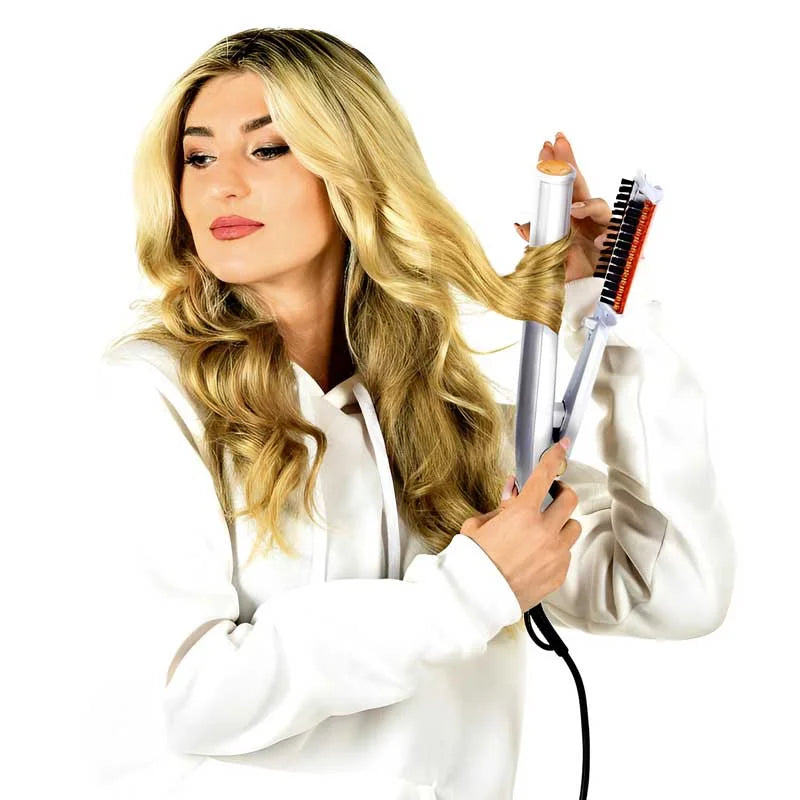 Professional Rotating 2 in 1 Iron Hair Brush