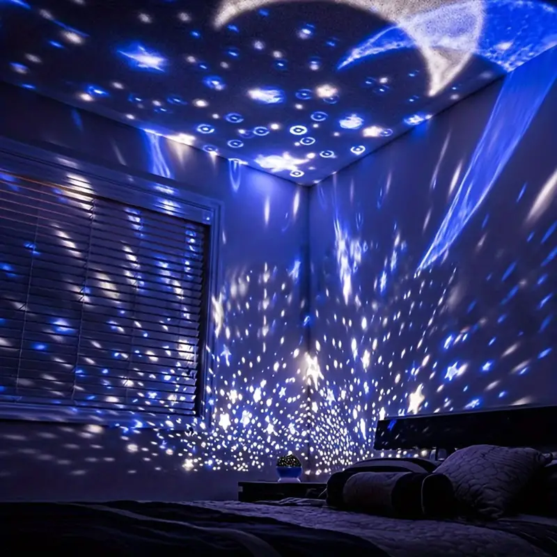 360° Rotating Galaxy Projector with 3D Night Light