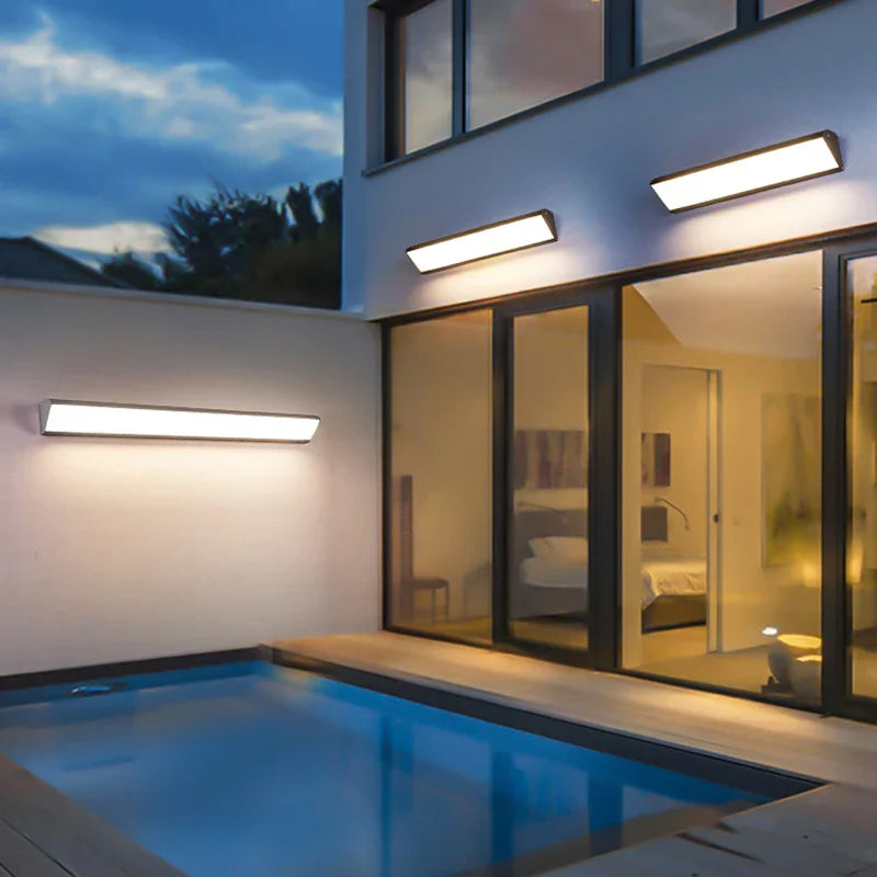 Contemporary Minimalist LED Linear Outdoor Wall Light