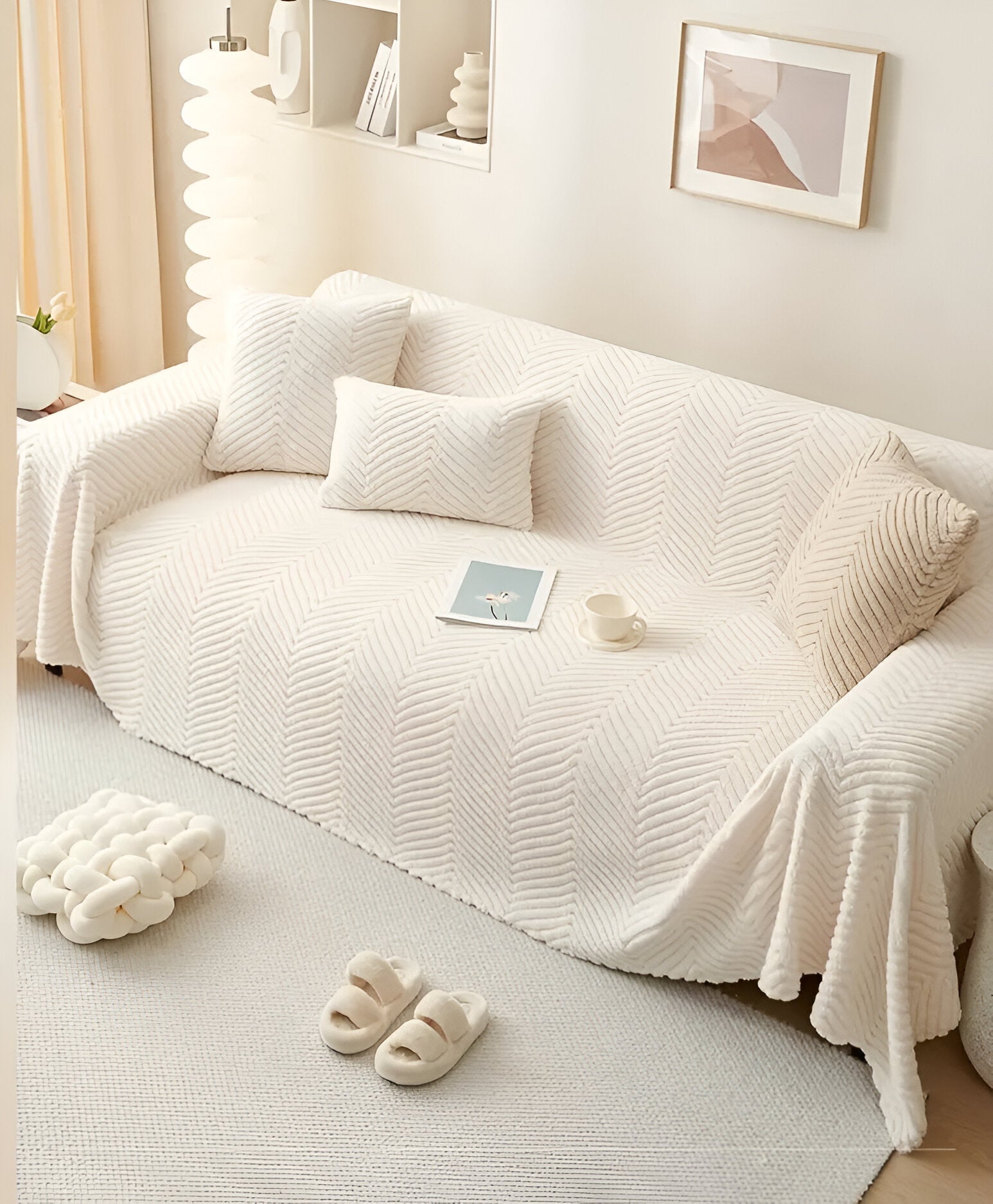 Textured Non-Slip Throw Sofa Cover