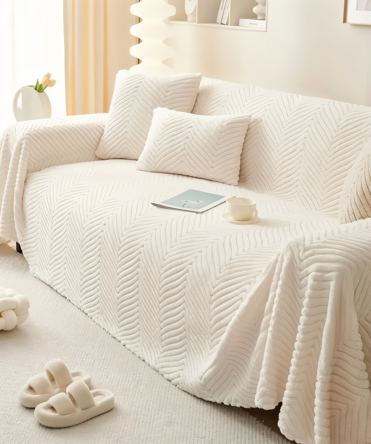 Textured Non-Slip Throw Sofa Cover