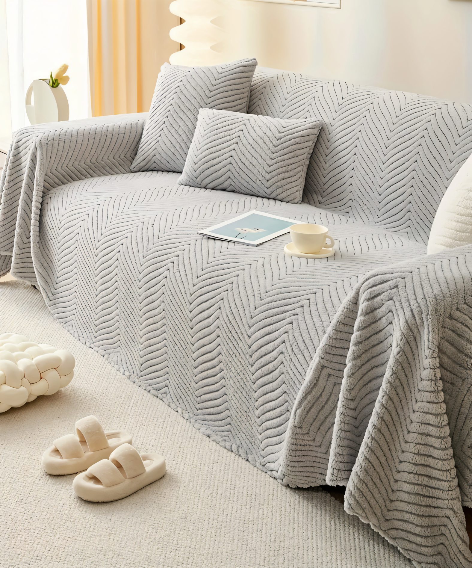 Textured Non-Slip Throw Sofa Cover