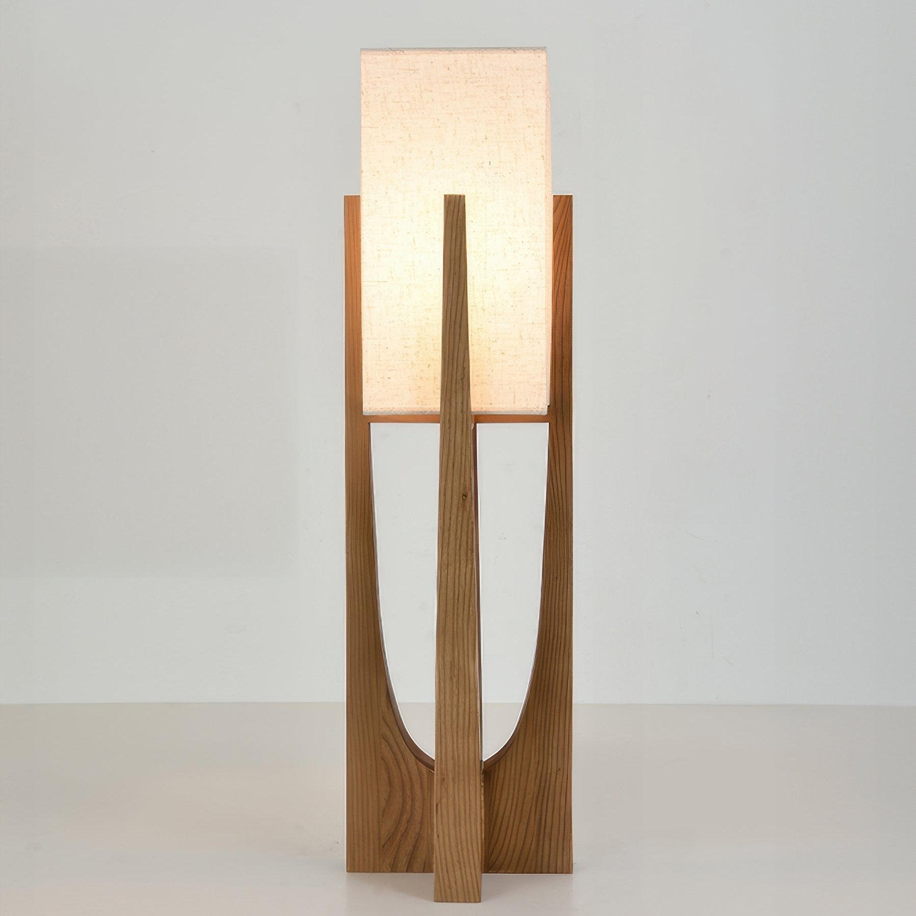 Japandi Wood Block LED Floor Lamp