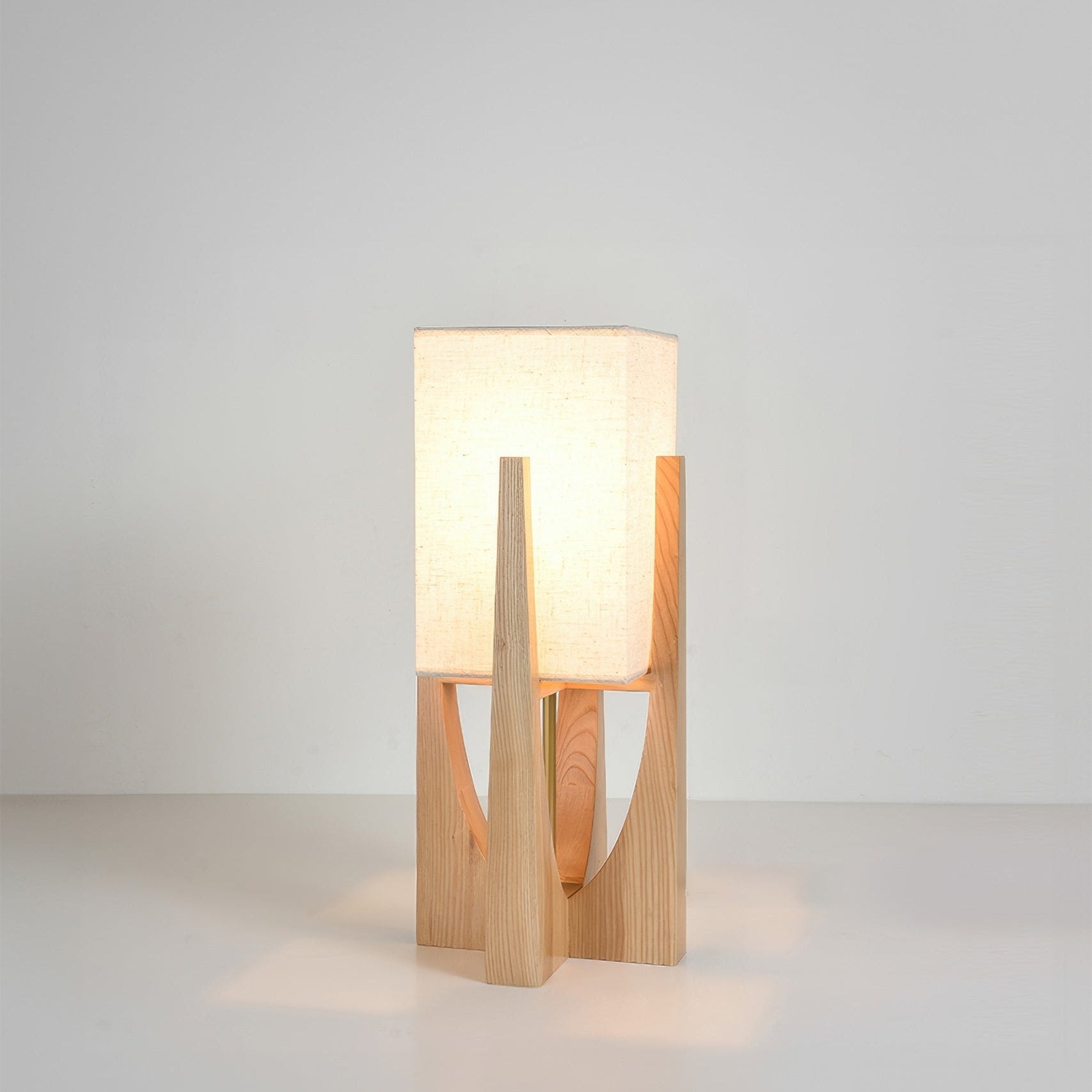 Japandi Wood Block LED Floor Lamp