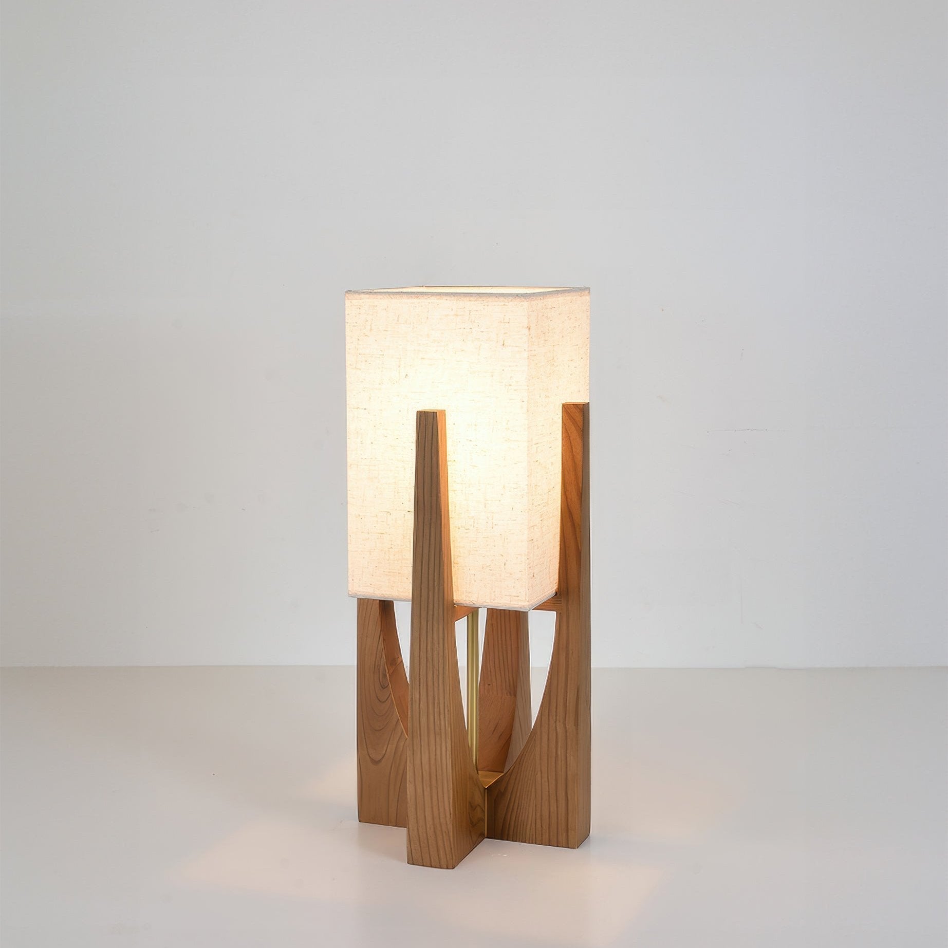 Japandi Wood Block LED Floor Lamp