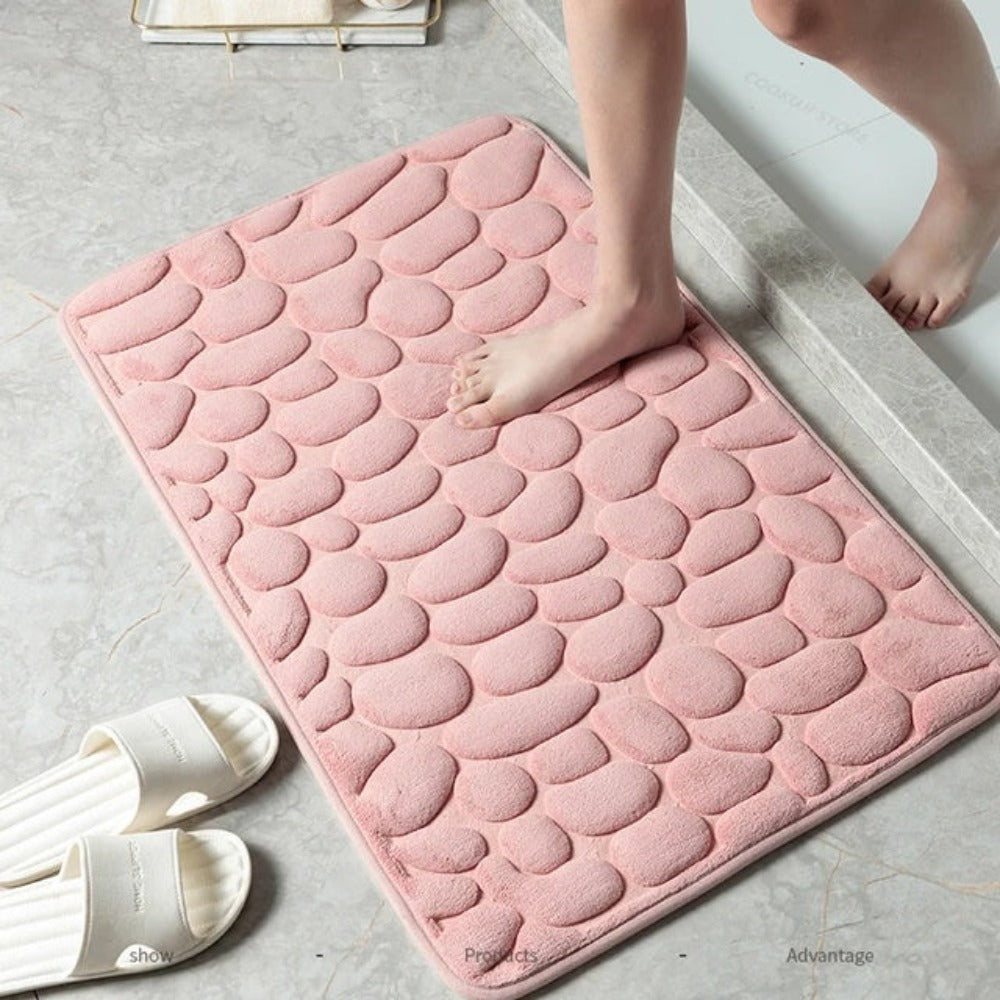 Non Slip Quick Absorbing Pebble Stone Bath Mat