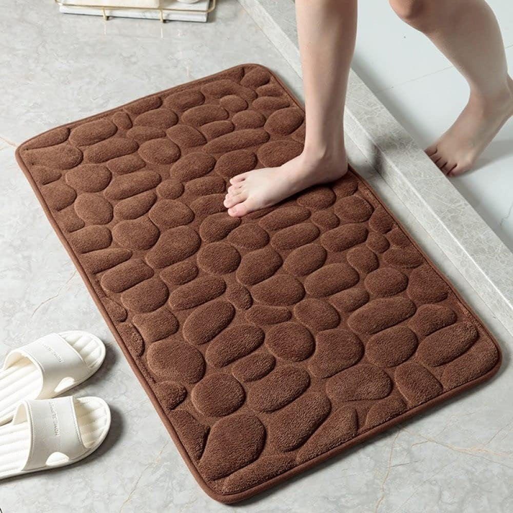 Non Slip Quick Absorbing Pebble Stone Bath Mat
