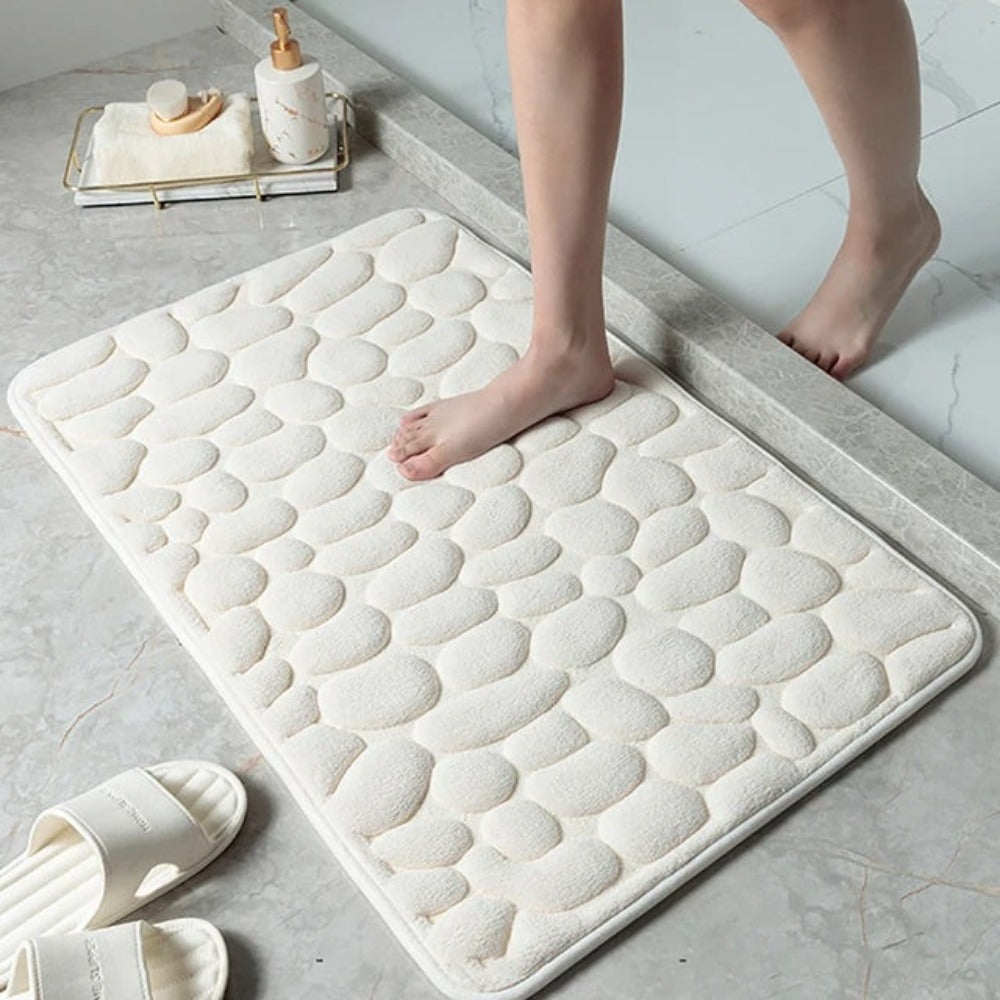 Non Slip Quick Absorbing Pebble Stone Bath Mat