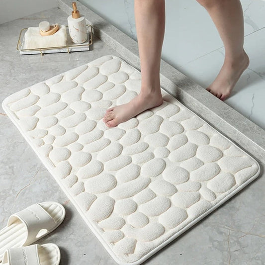 Non Slip Quick Absorbing Pebble Stone Bath Mat