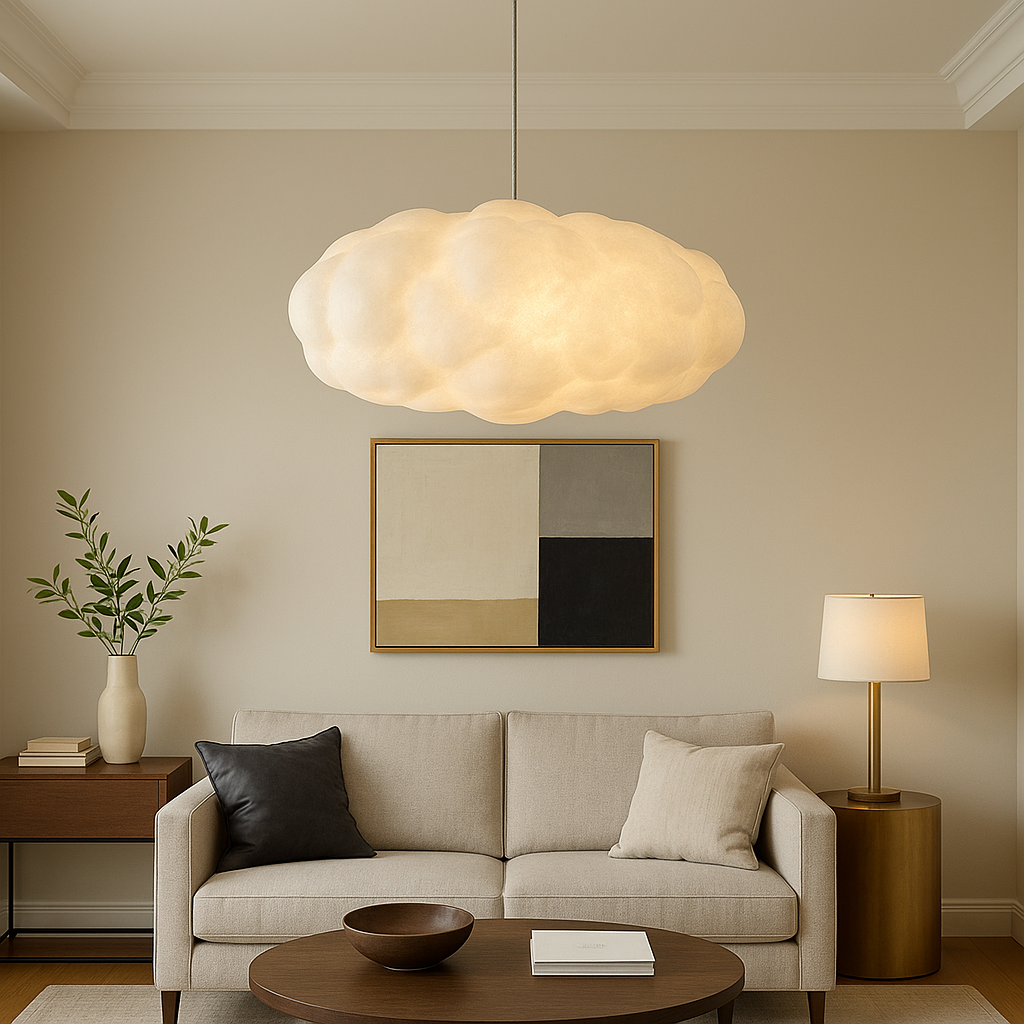 Contemporary Minimalist LED Pendant Light in a Cloud Design