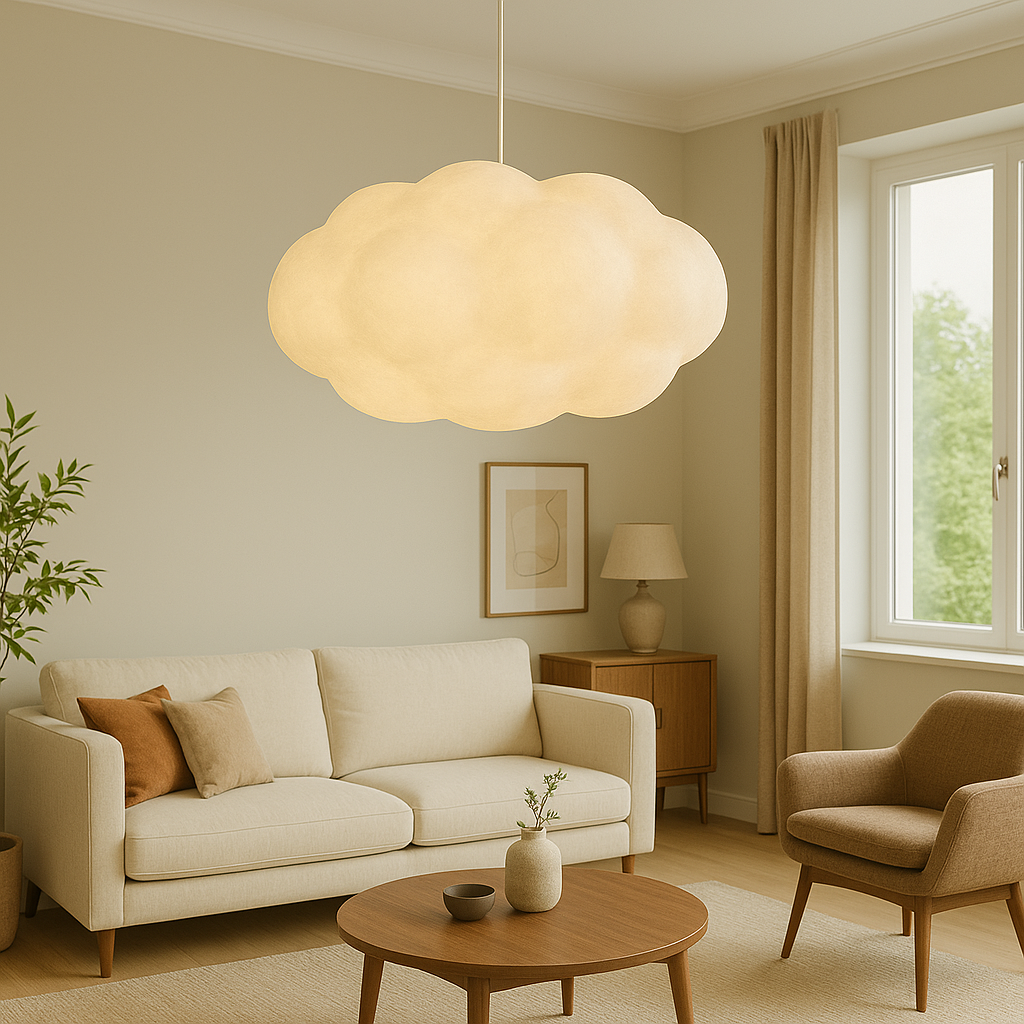 Contemporary Minimalist LED Pendant Light in a Cloud Design