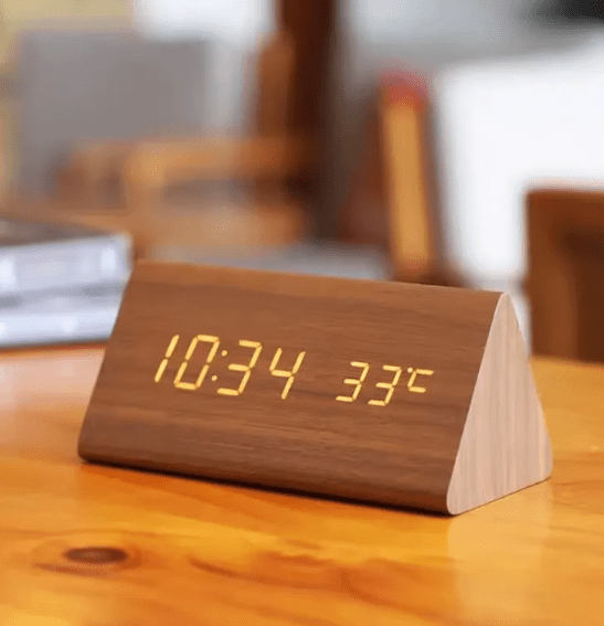 Triangular Table Clock With LED Display