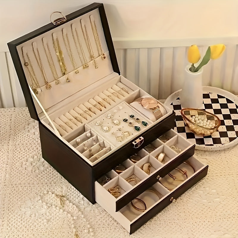 Three-Layer Jewelry Box Organizer