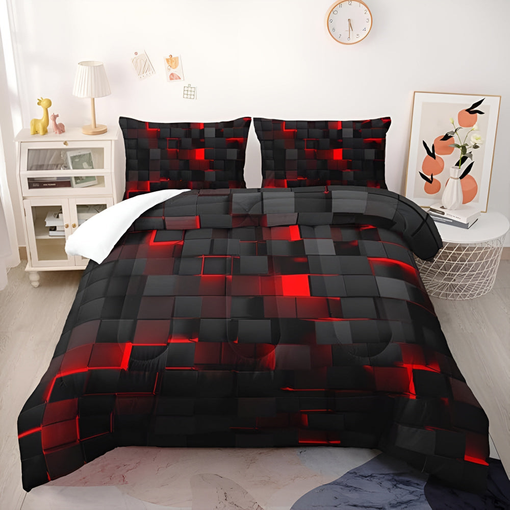 Geometric 3 Piece Quilt Cover Set