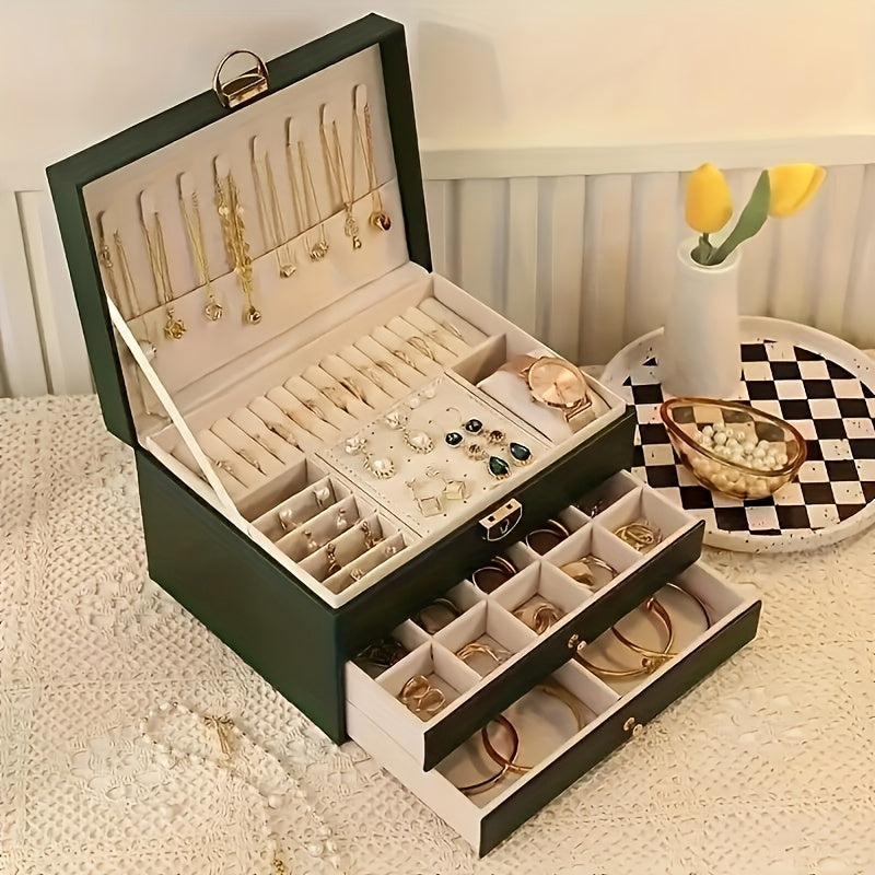 Three-Layer Jewelry Box Organizer
