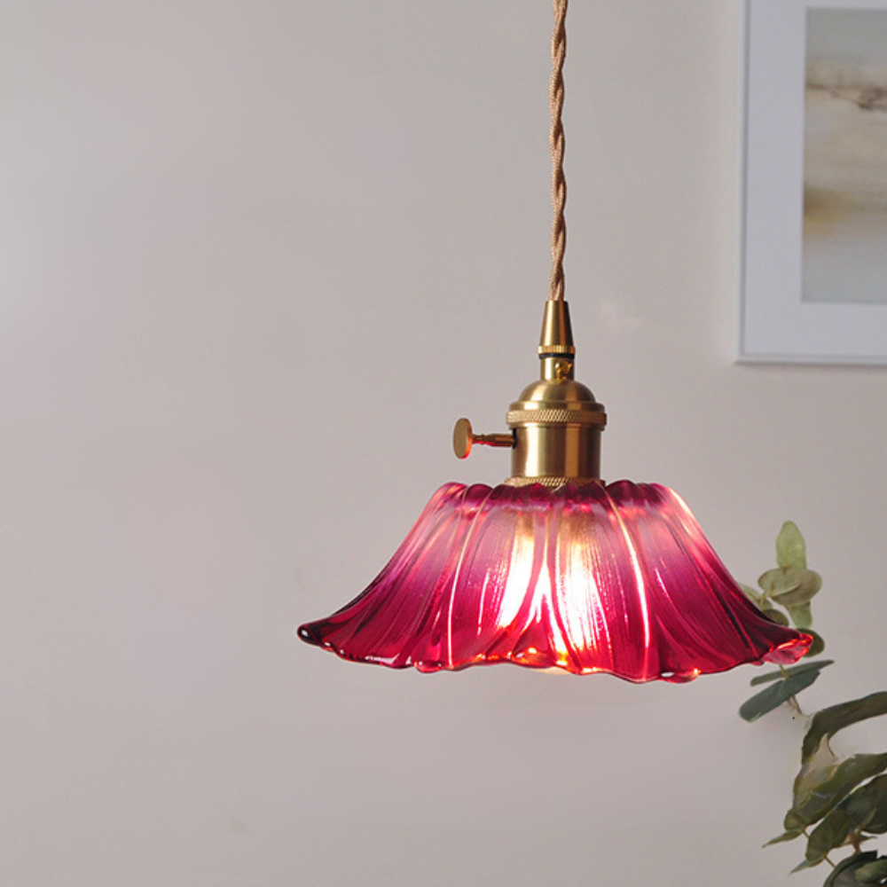 Vintage Flower-Shaped Pendant Light Fixture