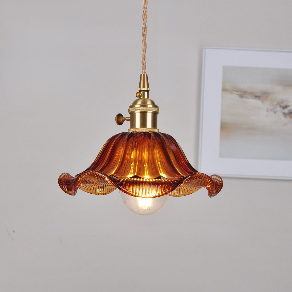 Vintage Flower-Shaped Pendant Light Fixture